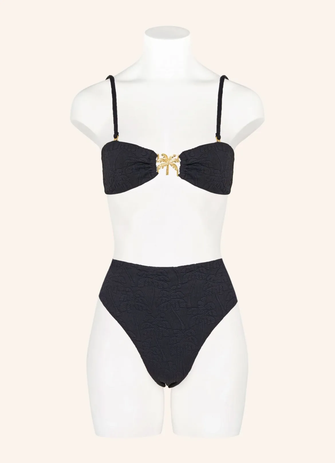 Black Palm Trees Bikini Top