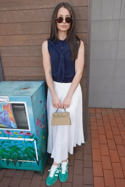 Button Front Vest With Tie