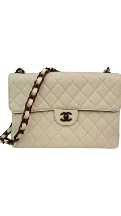 Chanel Classic Caviar With Wood Strap
