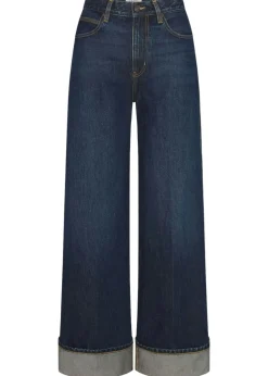 Cuffed Wide Leg Jeans in Spencer