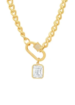 Gold Link Clear Lock Necklace
