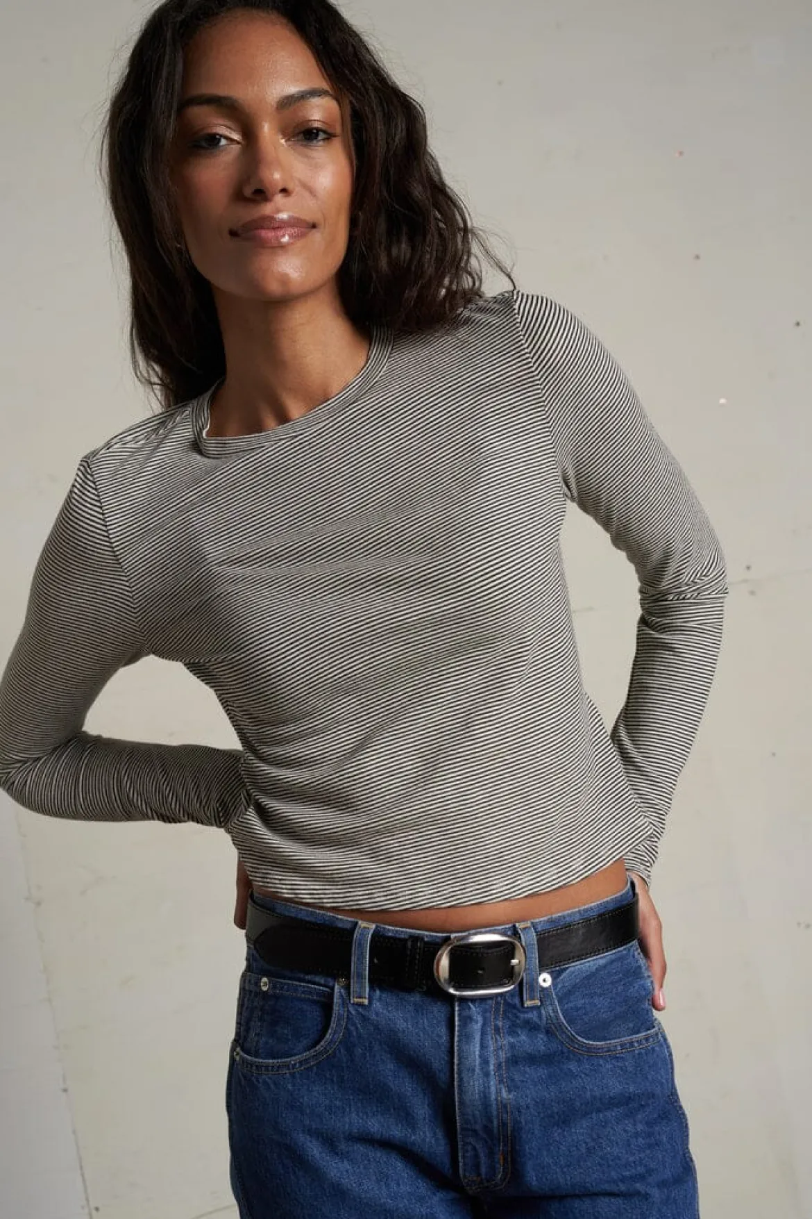 Jamie Stripe Crewneck Long Sleeve Tee