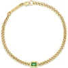 14k Curb Emerald Bracelet