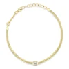 14k Emerald Cut Chain Bracelet