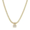 14k Emerald Cut Pendant Necklace