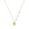 14k Encrusted Disc Necklace
