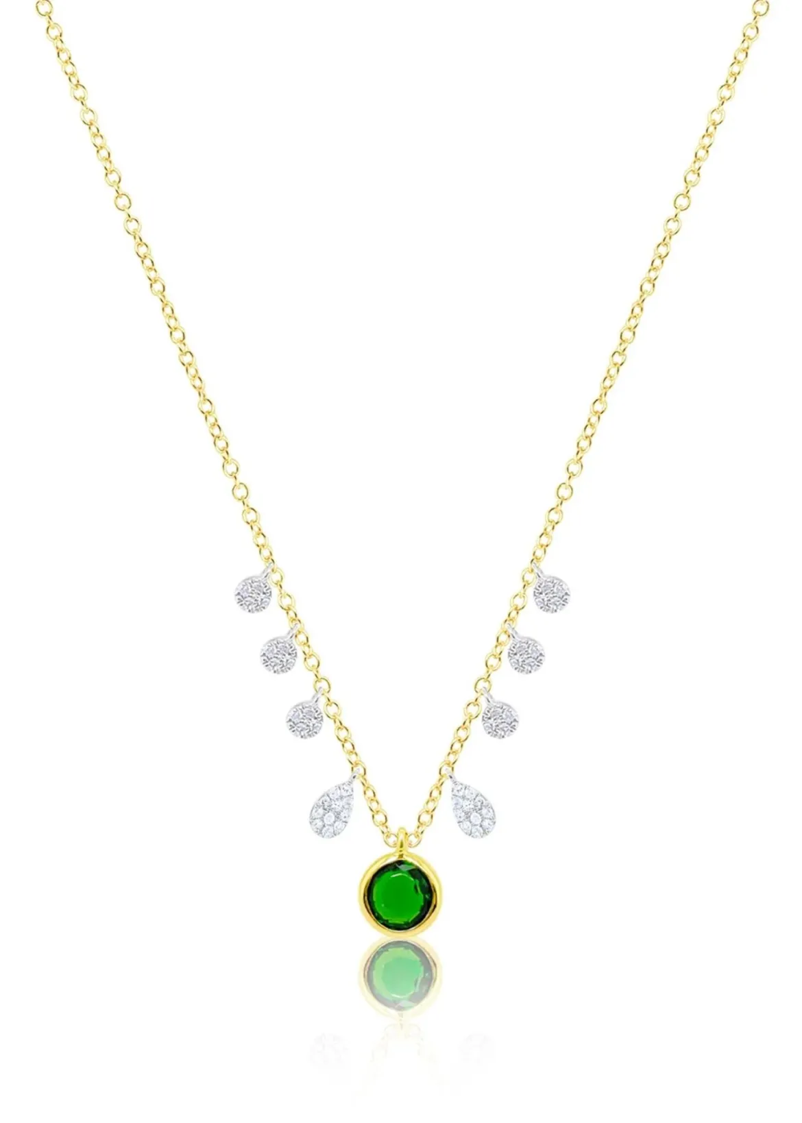 14k Green Chrome Diamond Necklace