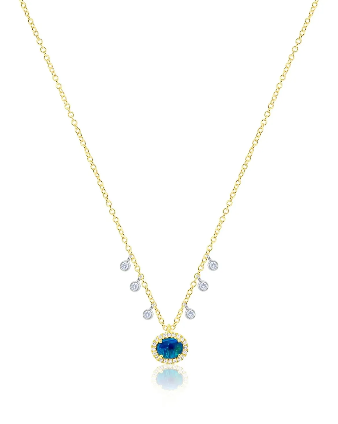 14k Opal Diamond Necklace