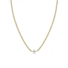 14k Prong Diamond Quad Chain Necklace