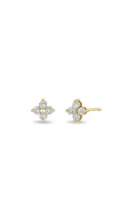 14k Prong Diamond Quad Studs