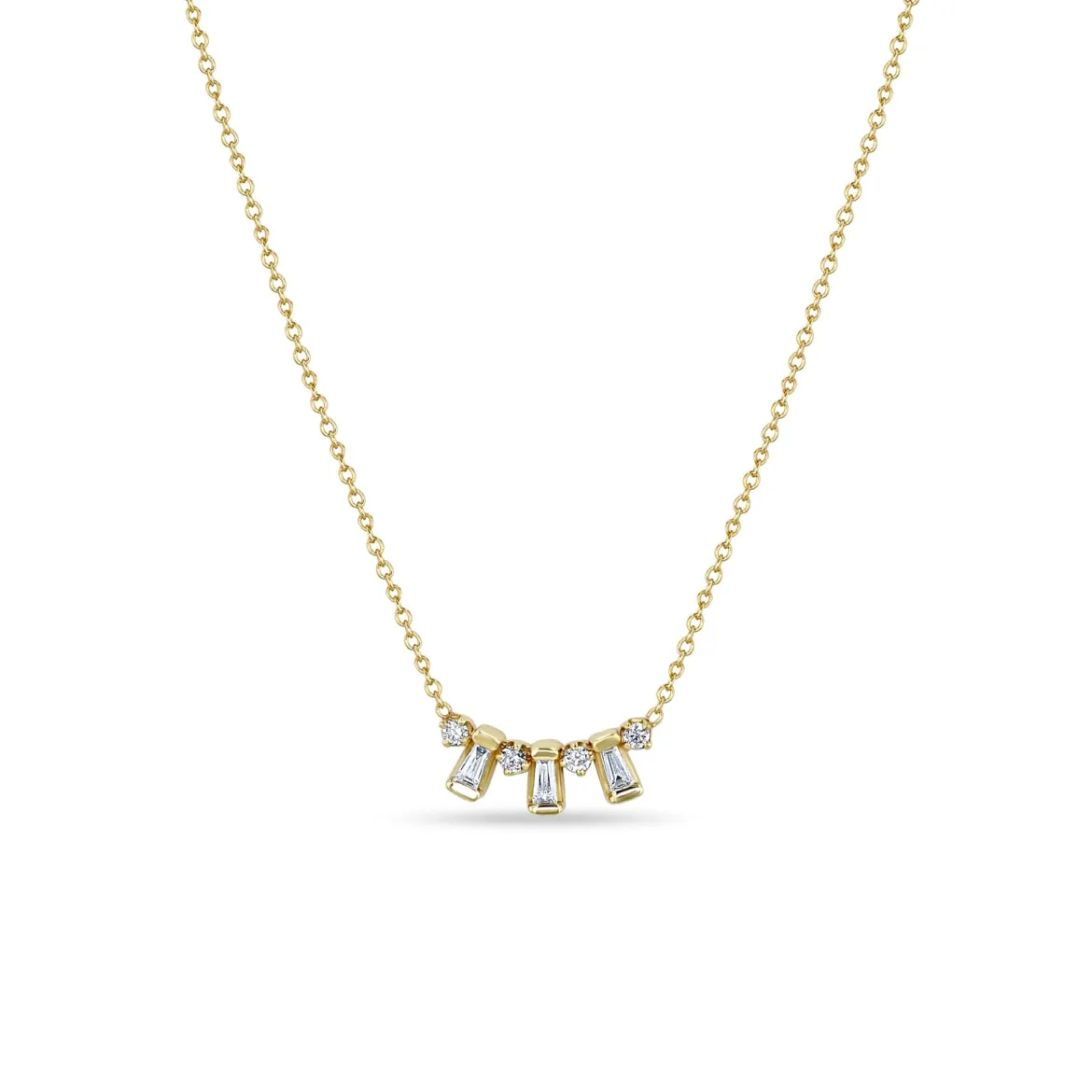 14k Tapered Baguettes Necklace
