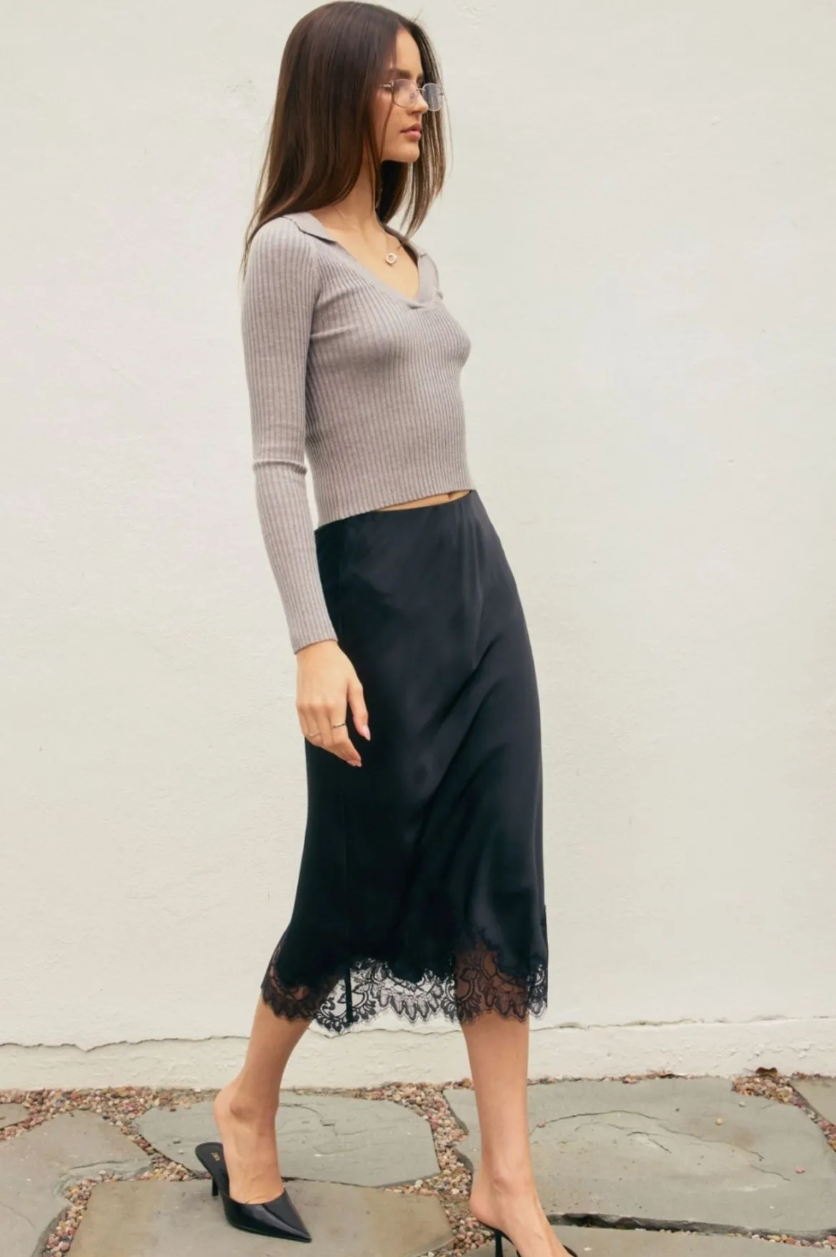 Lea Lace Hem Skirt