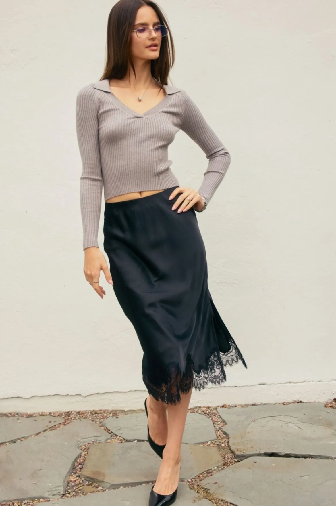 Lea Lace Hem Skirt