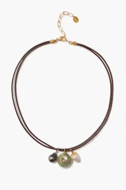 Leather Cord Phrenite Necklace
