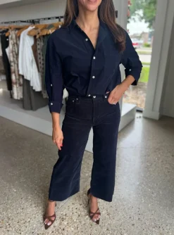 Lyra Wide Leg Crop Corduroy Jeans