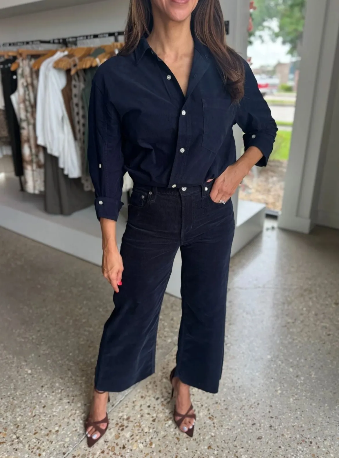 Lyra Wide Leg Crop Corduroy Jeans