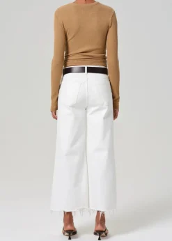 Lyra Wide Leg Crop Jeans in Soft White