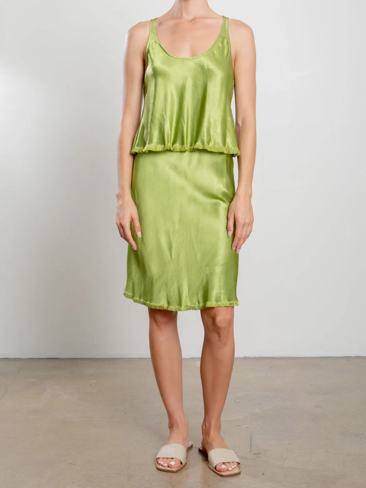 Maggie Tank In Vintage Satin
