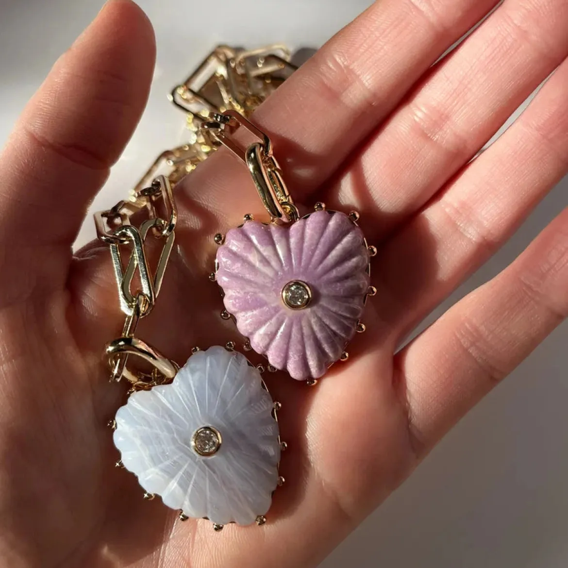 Malene Blue Lace Clip Necklace