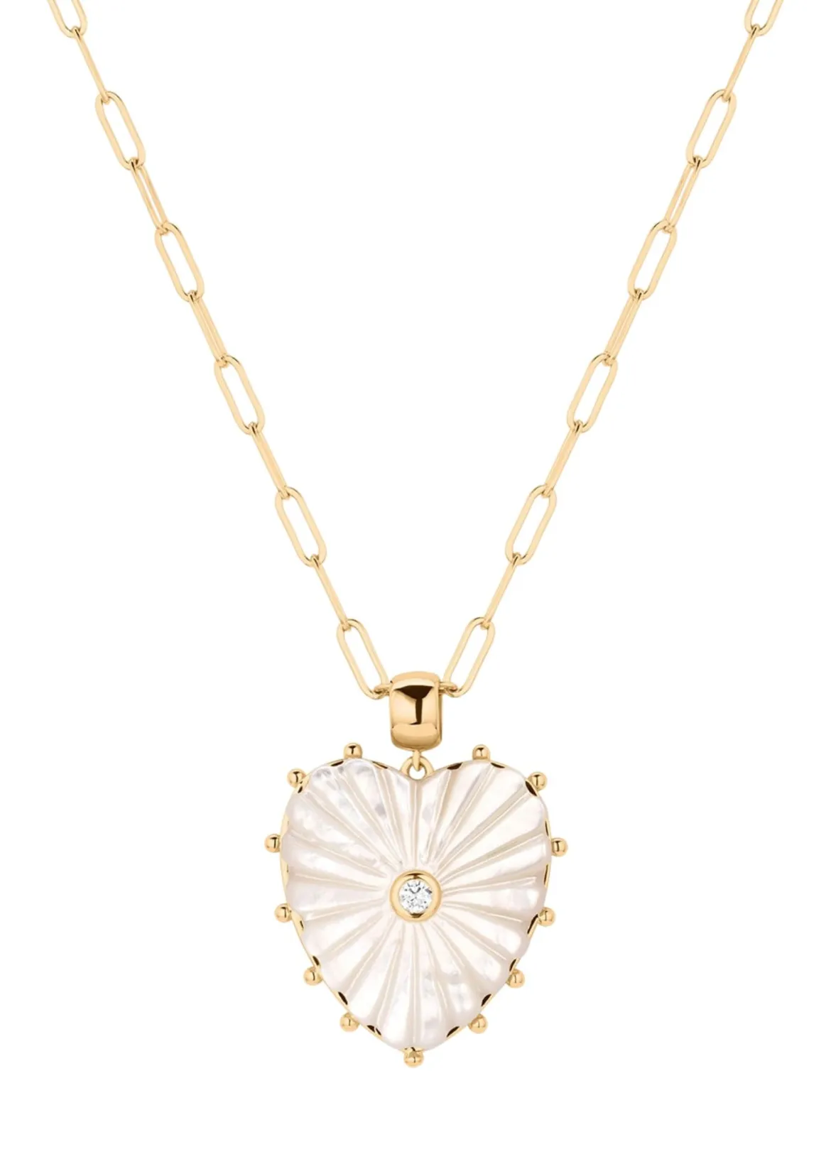 Malene Mother Of Pearl Paperclip Necklace