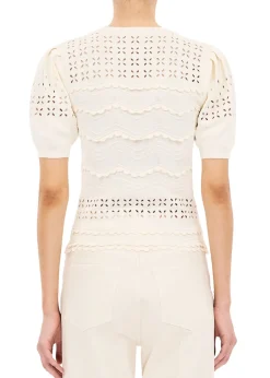 Marcelena Eyelet Knit Top