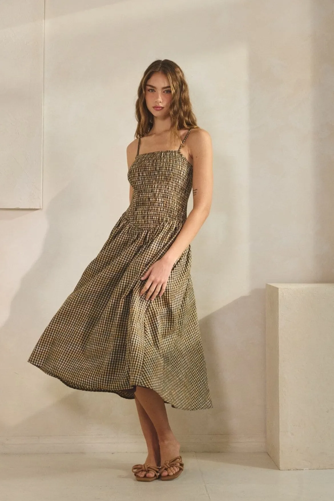 Morgan Smocked Midi Dress