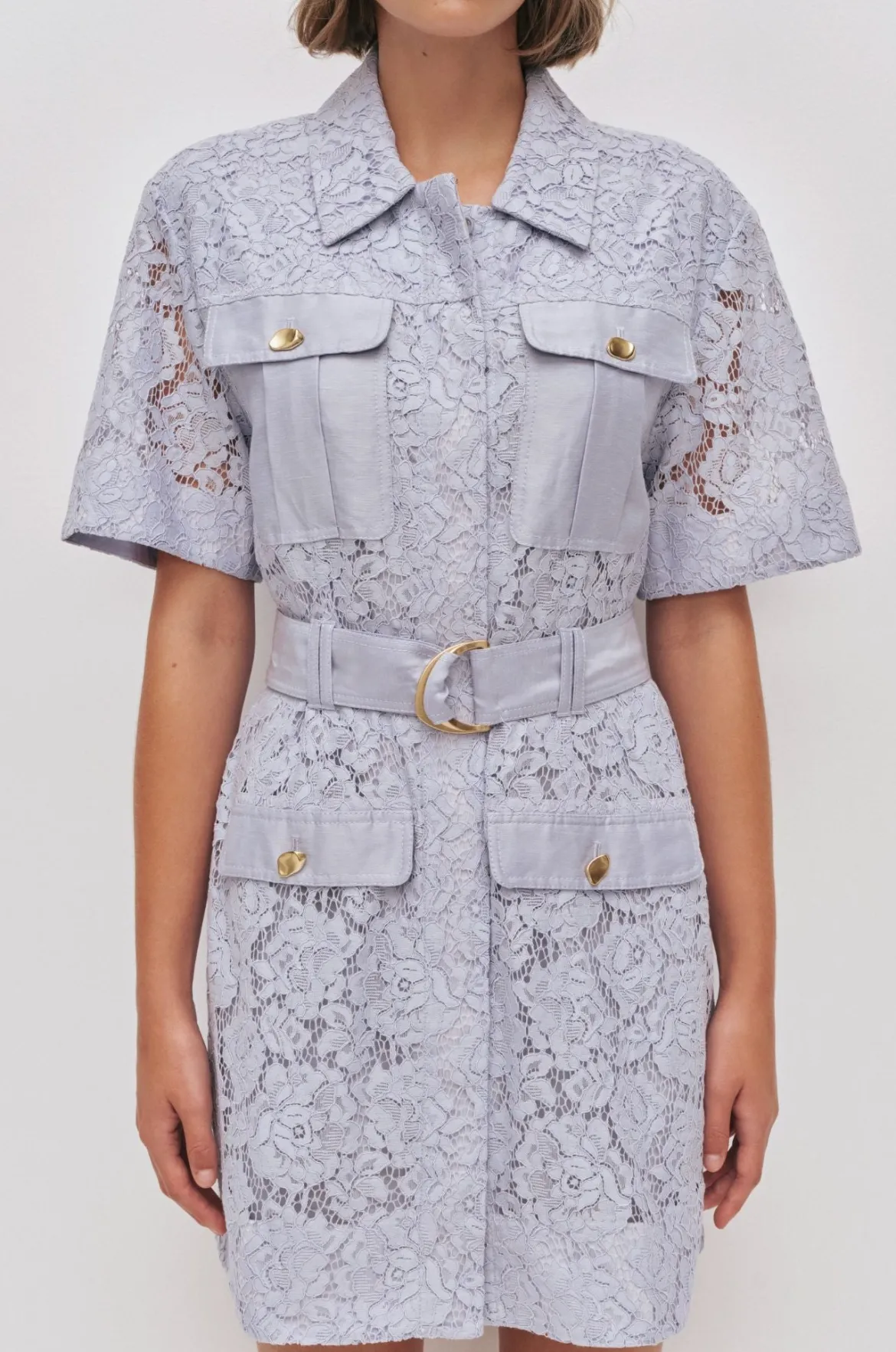 Mystic Lace Mini Shirt Dress