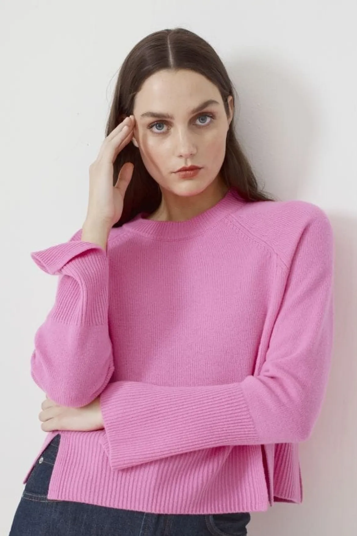 Raglan Crew With Side Slits