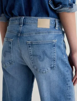 Saige Wide Leg Crop Jeans With Panel