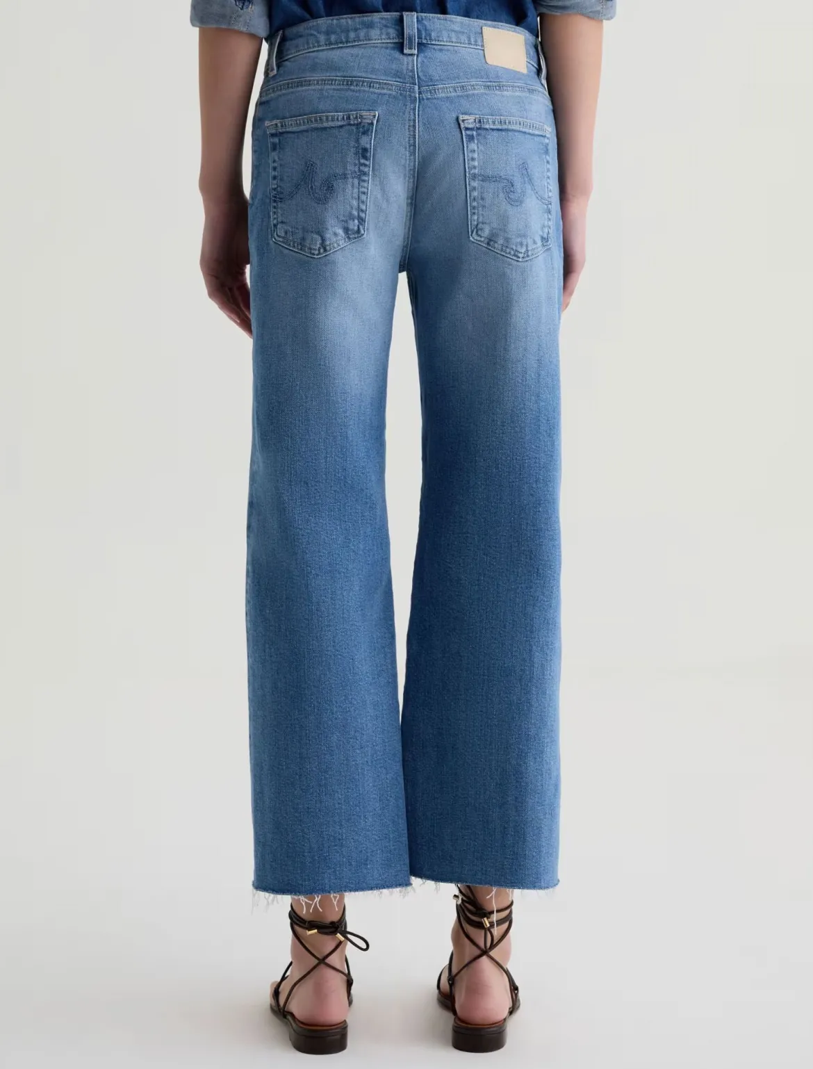 Saige Wide Leg Crop Jeans With Panel