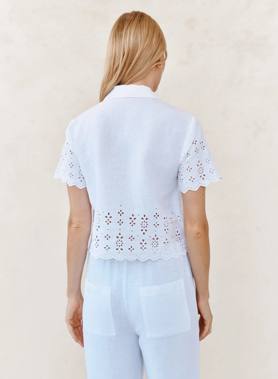 Short Sleeve Embroidered Button Down