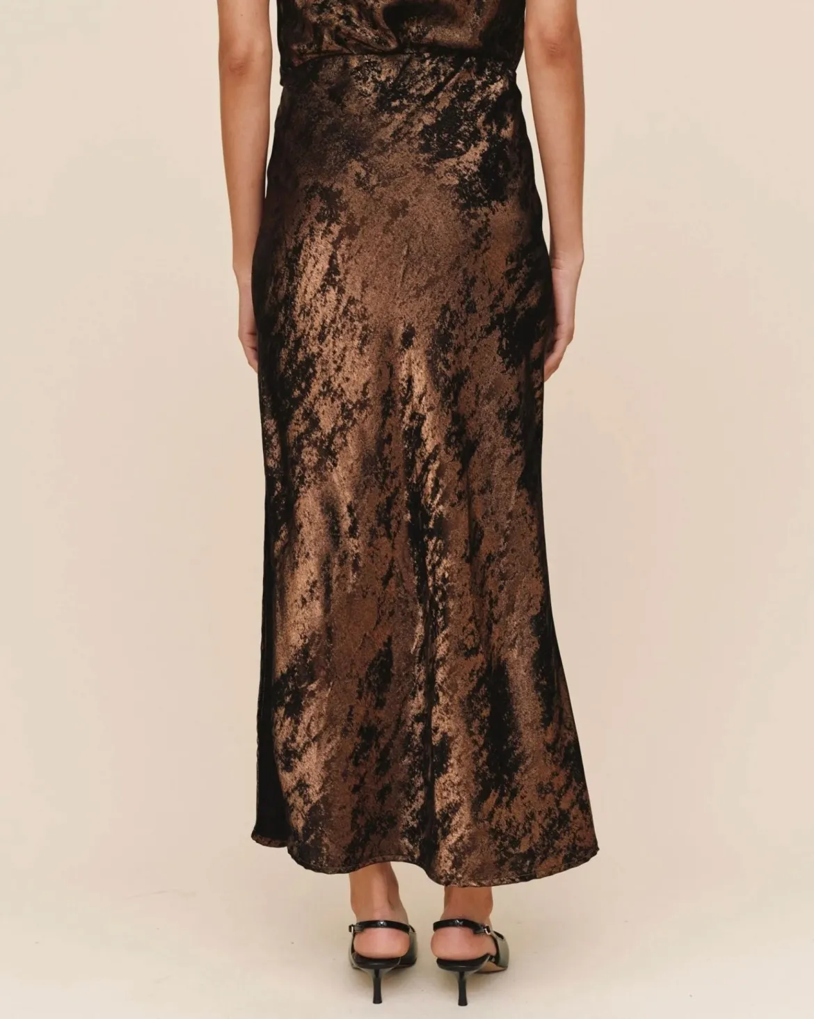 Side Slit Bias Maxi Skirt