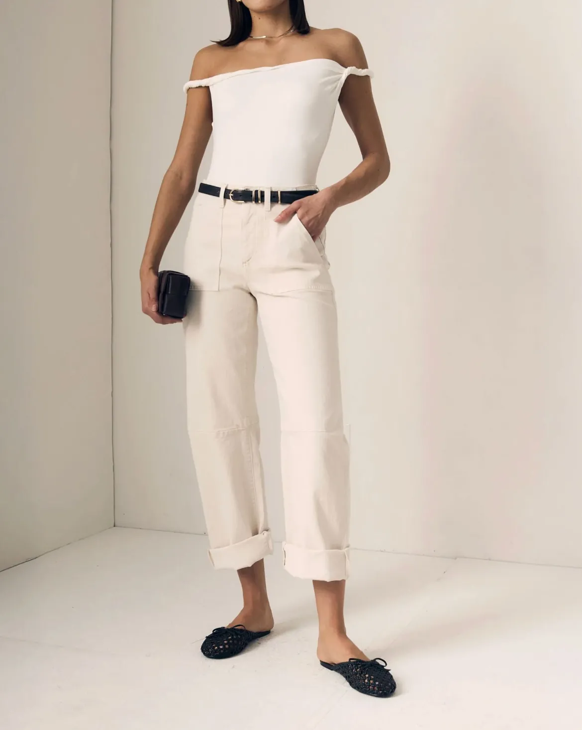 Utility Soft Barrel Jeans With Cuff