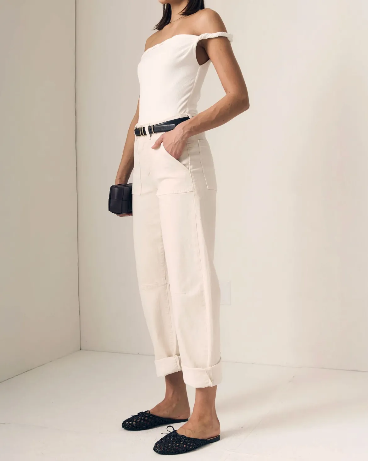 Utility Soft Barrel Jeans With Cuff